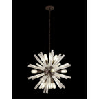 NL85129 Clover 10 Light Round Pendant Brown Oxide / Clear Glass