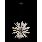 NL85129 Clover 10 Light Round Pendant Brown Oxide / Clear Glass