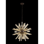 NL85149 Clover 10 Light Round Pendant Brown Oxide / Champagne Gold Glass