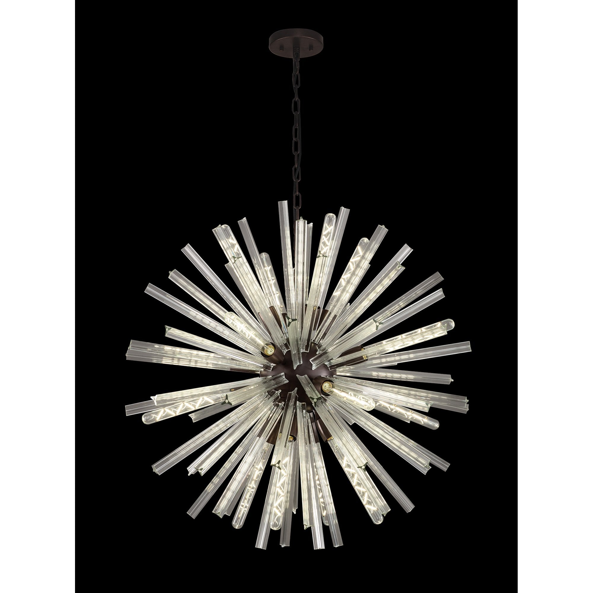 NL85189 Clover 16 Light Round Pendant Brown Oxide / Clear Glass