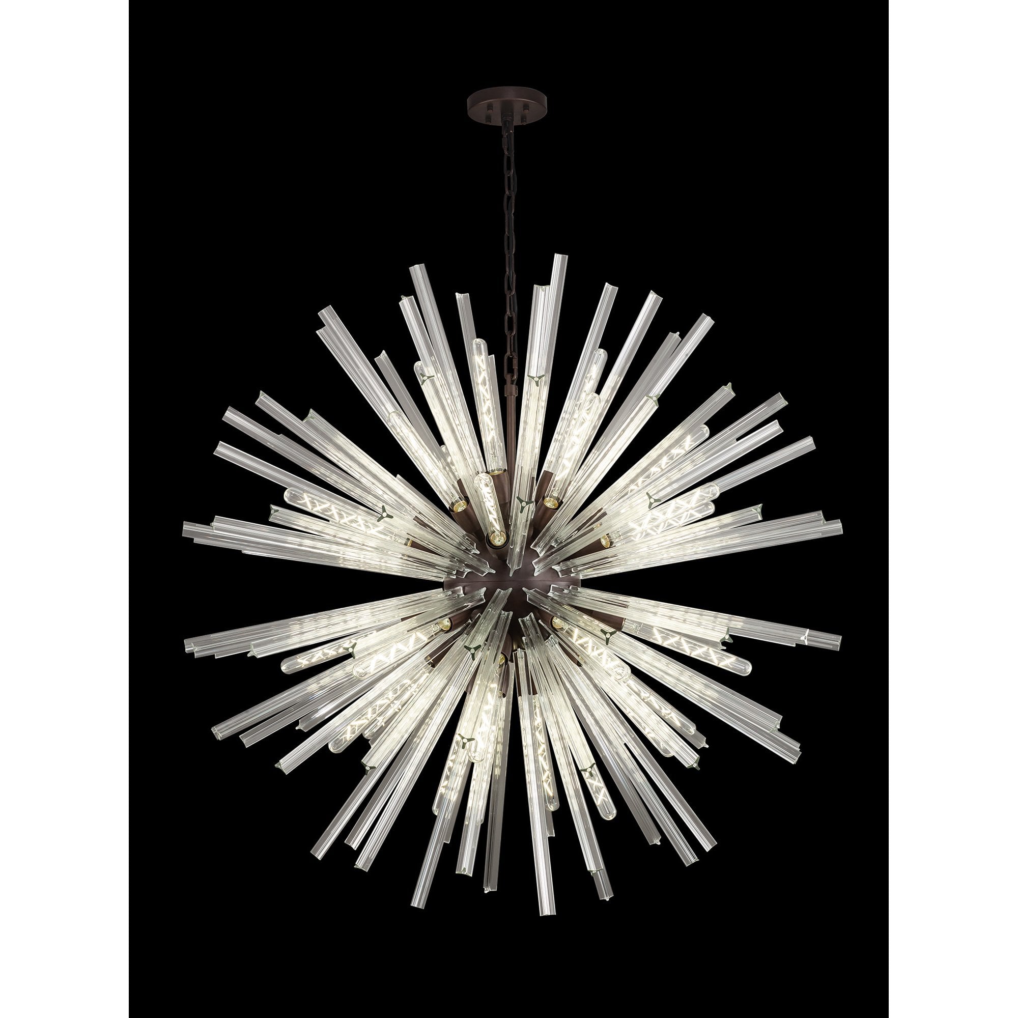 NL85249 Clover 32 Light Round Pendant Brown Oxide / Clear Glass