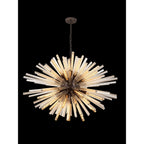 NL85329 Clover 32 Light Oval Pendant Brown Oxide / Champagne Glass