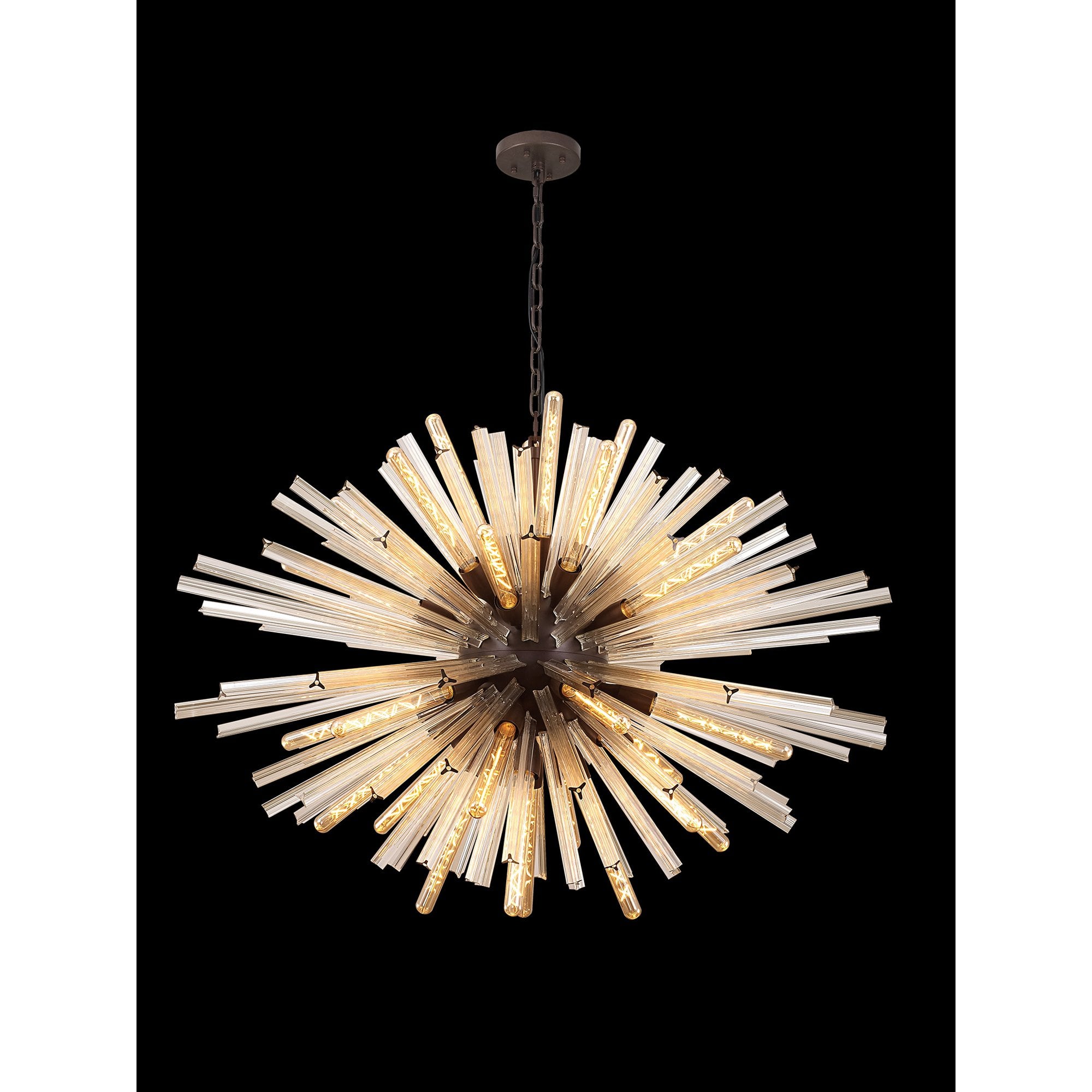 NL85329 Clover 32 Light Oval Pendant Brown Oxide / Champagne Glass