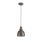 NL77369 Corfu Small Pendant 1 Light Antique Silver/Copper/White