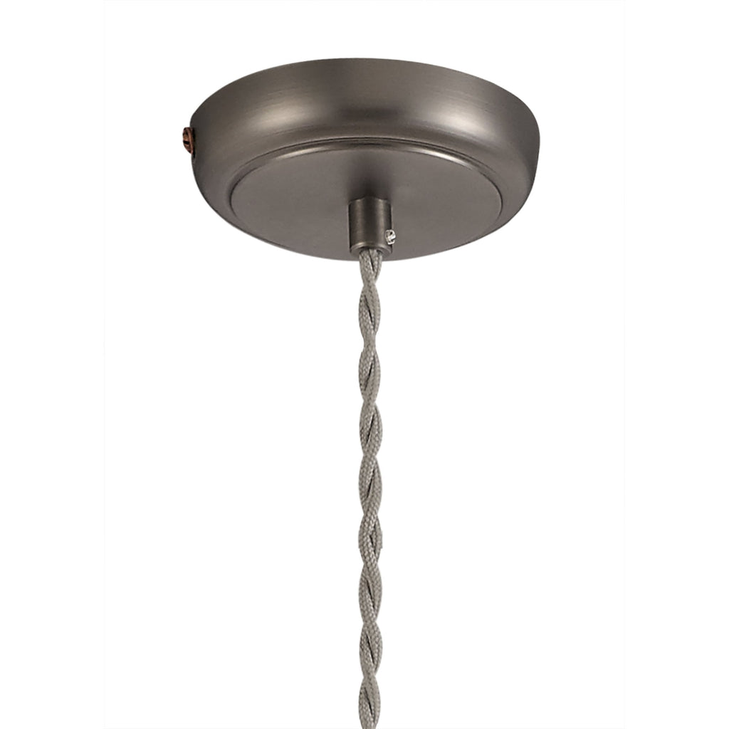 NL77369 Corfu Small Pendant 1 Light Antique Silver/Copper/White