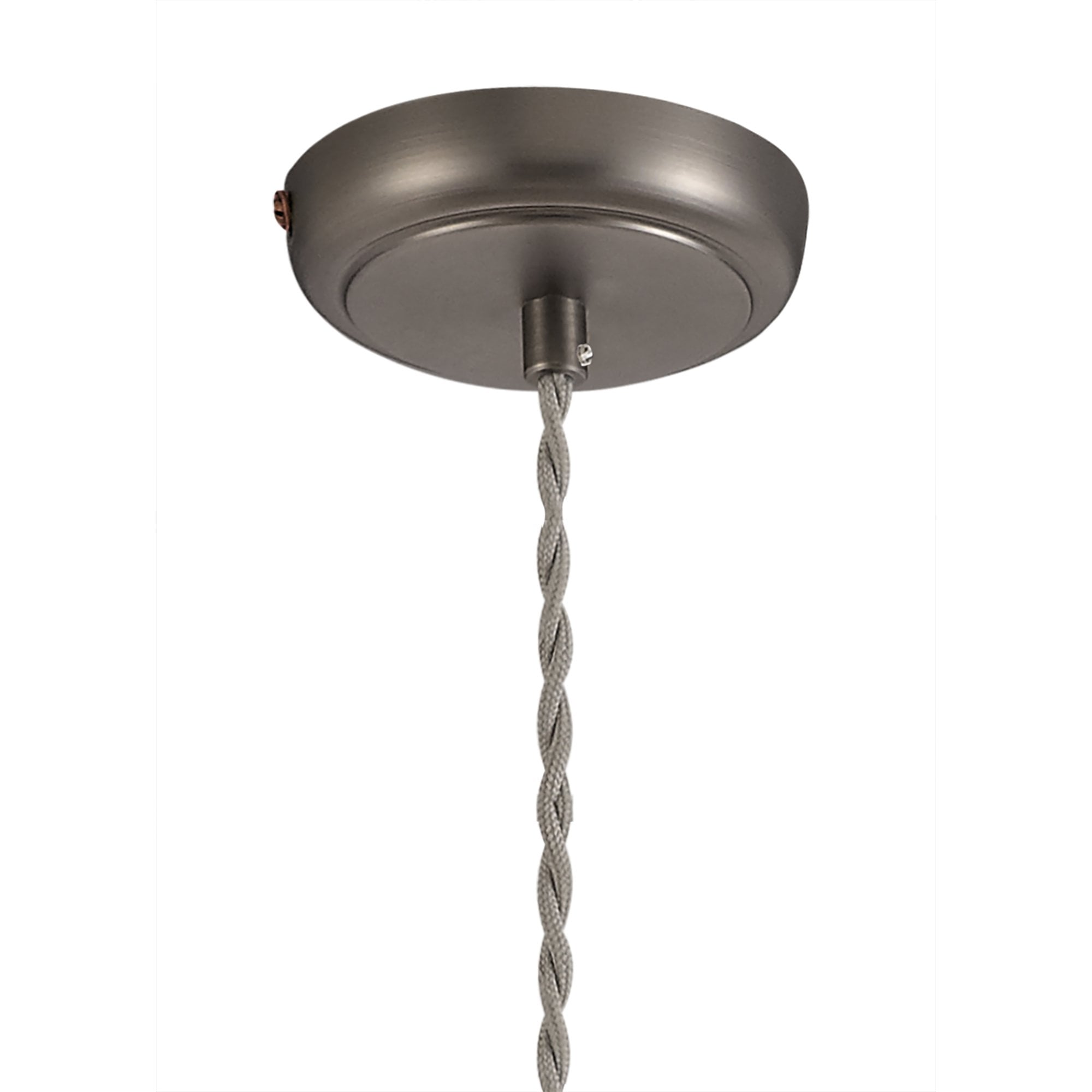 Corfu Small Pendant 1 Light Antique Silver/Copper/White
