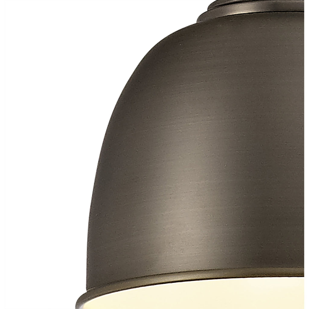 NL77369 Corfu Small Pendant 1 Light Antique Silver/Copper/White