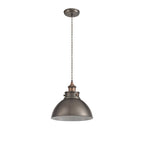 NL77379 Corfu Medium Pendant 1 Light Antique Silver/Copper/White