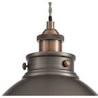 NL77379 Corfu Medium Pendant 1 Light Antique Silver/Copper/White