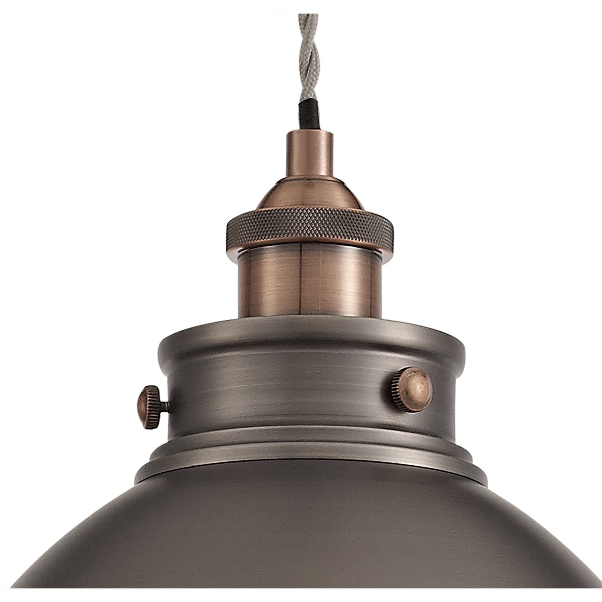 NL77379 Corfu Medium Pendant 1 Light Antique Silver/Copper/White