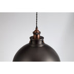 NL77379 Corfu Medium Pendant 1 Light Antique Silver/Copper/White