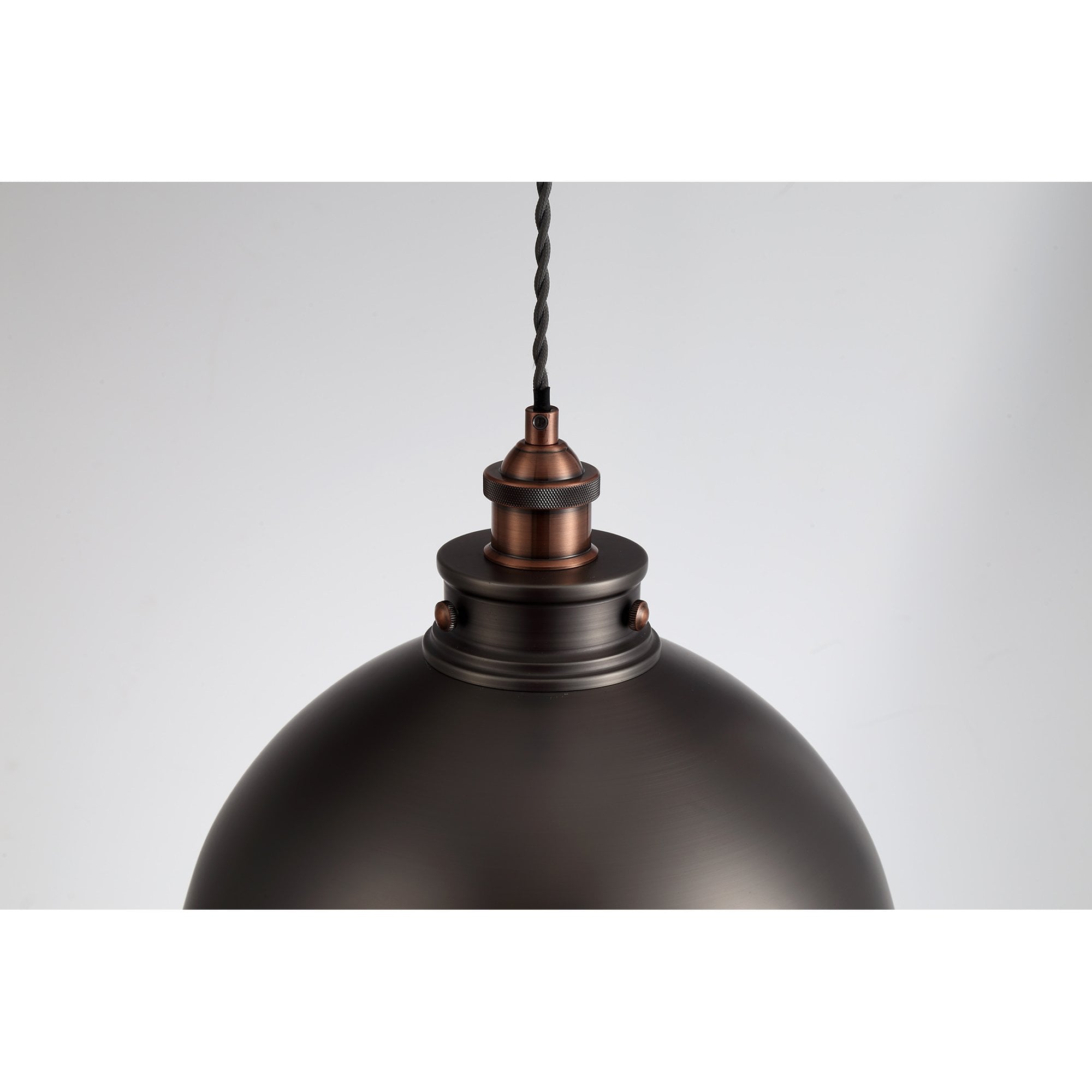 NL77379 Corfu Medium Pendant 1 Light Antique Silver/Copper/White