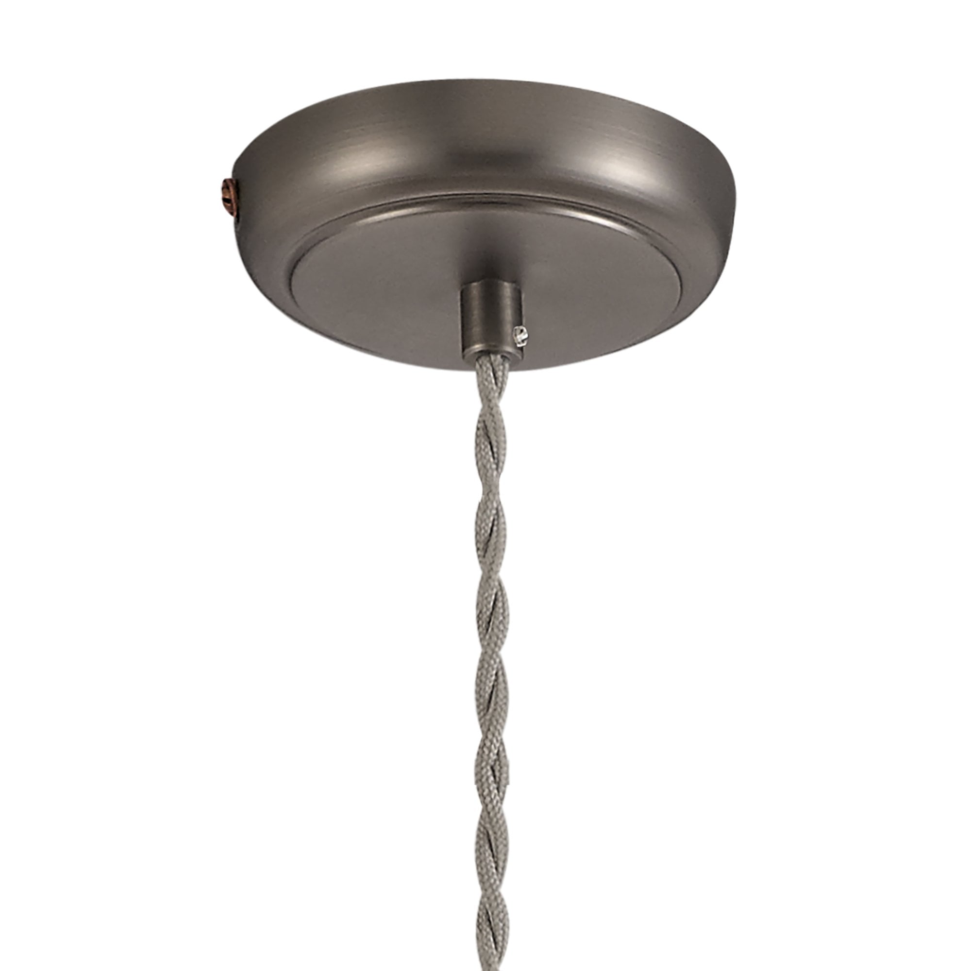Corfu Large Pendant 1 Light Antique Silver/Copper/White