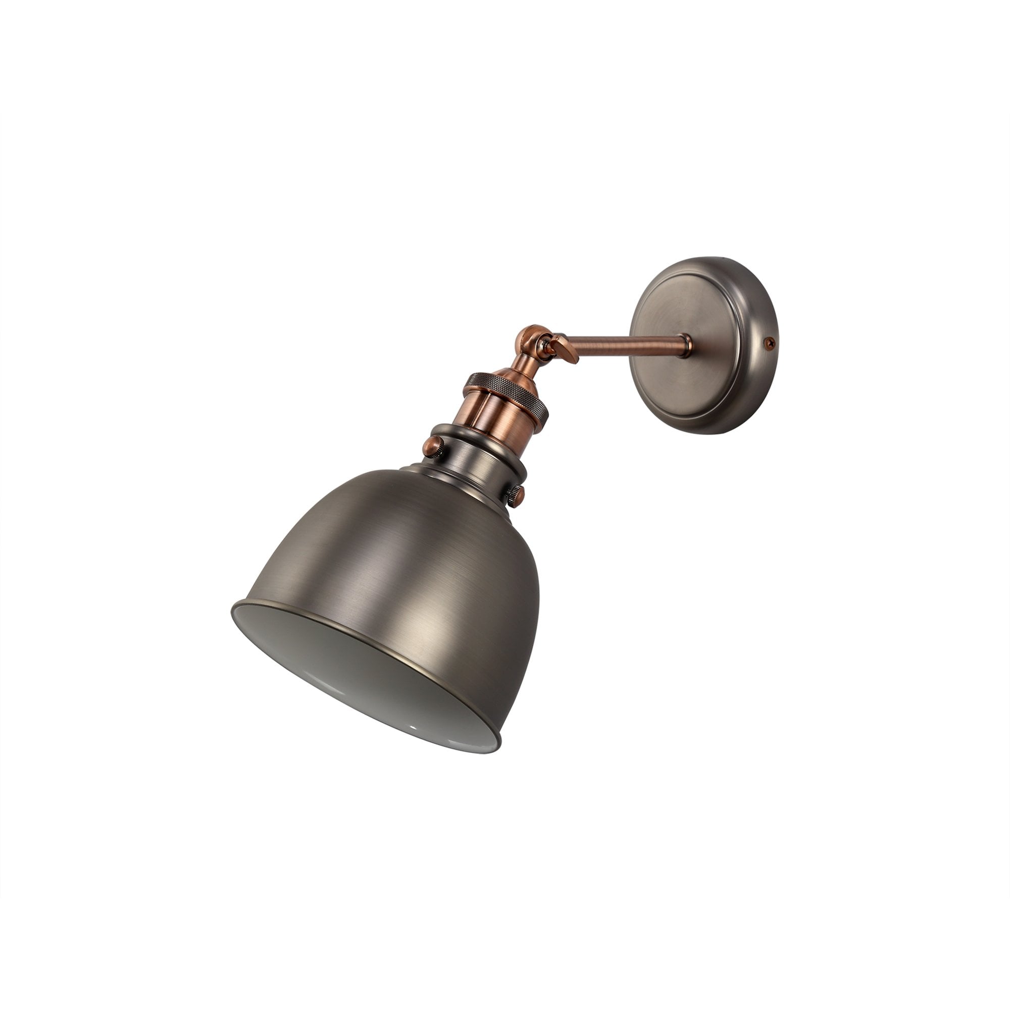 NL77399 Corfu Adjustable Wall Lamp 1 Light Antique Silver/Copper/White