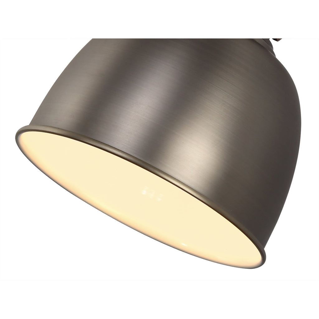 NL77399 Corfu Adjustable Wall Lamp 1 Light Antique Silver/Copper/White