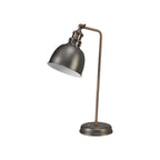 NL77409 Corfu Adjustable Table Lamp 1 Light Antique Silver/Copper/White