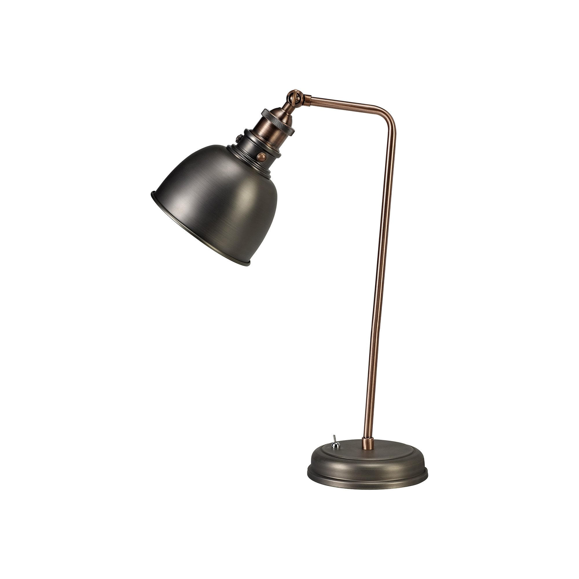 Corfu Adjustable Table  Lamp 1 Light Antique Silver/Copper/White