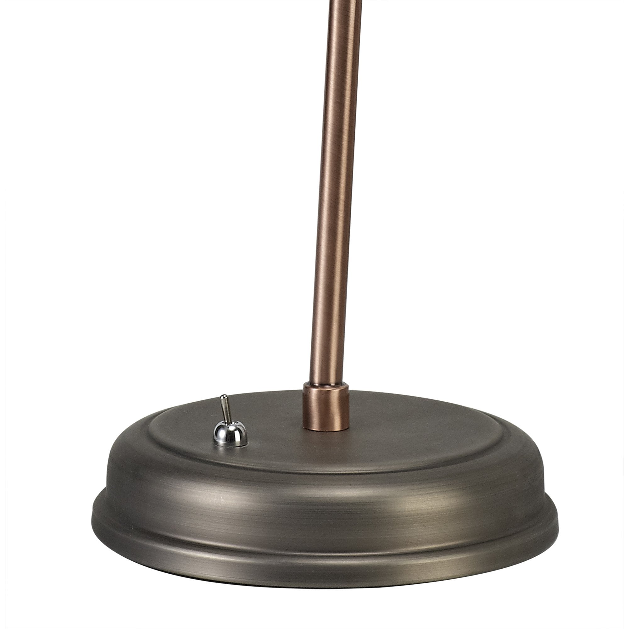 Corfu Adjustable Table  Lamp 1 Light Antique Silver/Copper/White