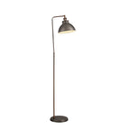 NL77419 Corfu Adjustable Floor Lamp 1 Light Antique Silver/Copper/White