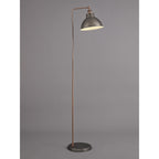 NL77419 Corfu Adjustable Floor Lamp 1 Light Antique Silver/Copper/White