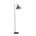NL77419 Corfu Adjustable Floor Lamp 1 Light Antique Silver/Copper/White