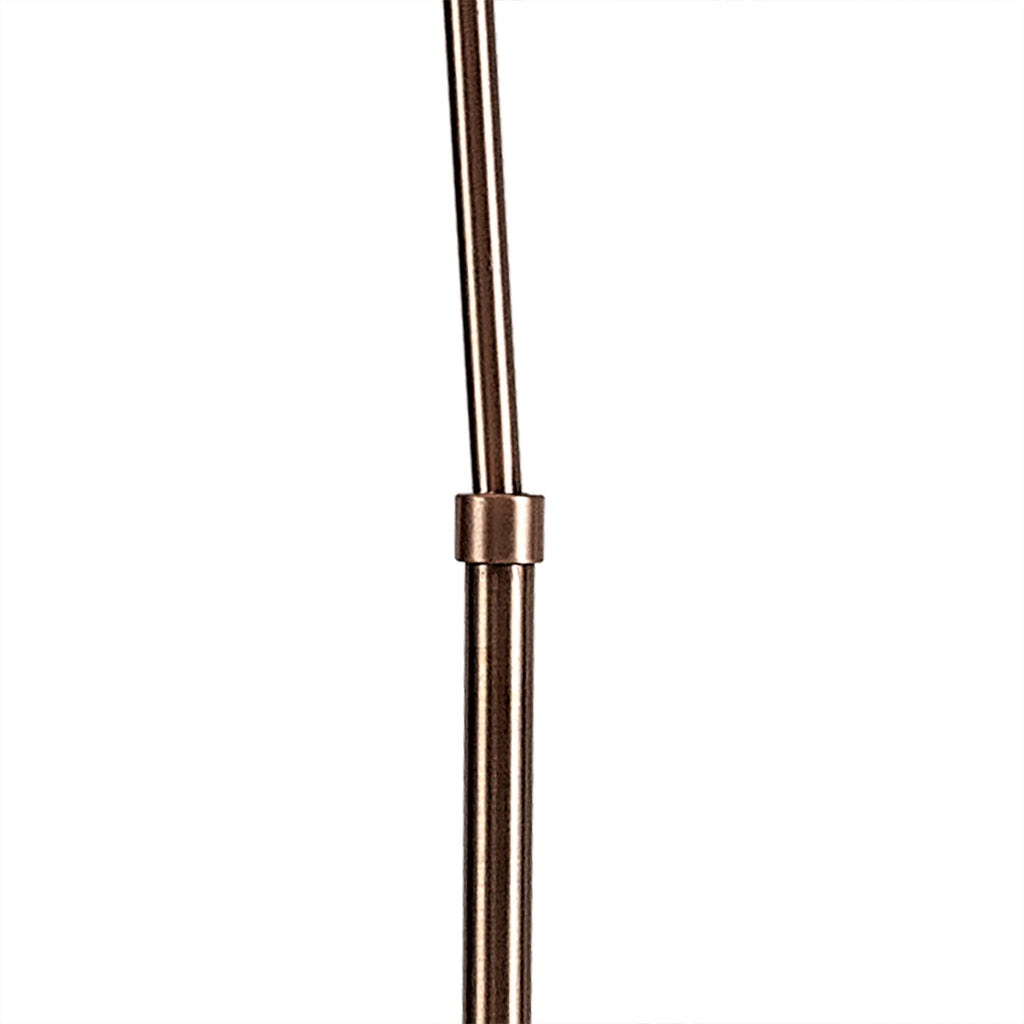 NL77419 Corfu Adjustable Floor Lamp 1 Light Antique Silver/Copper/White