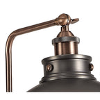 NL77419 Corfu Adjustable Floor Lamp 1 Light Antique Silver/Copper/White
