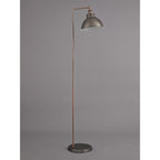 NL77419 Corfu Adjustable Floor Lamp 1 Light Antique Silver/Copper/White