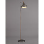 NL77419 Corfu Adjustable Floor Lamp 1 Light Antique Silver/Copper/White