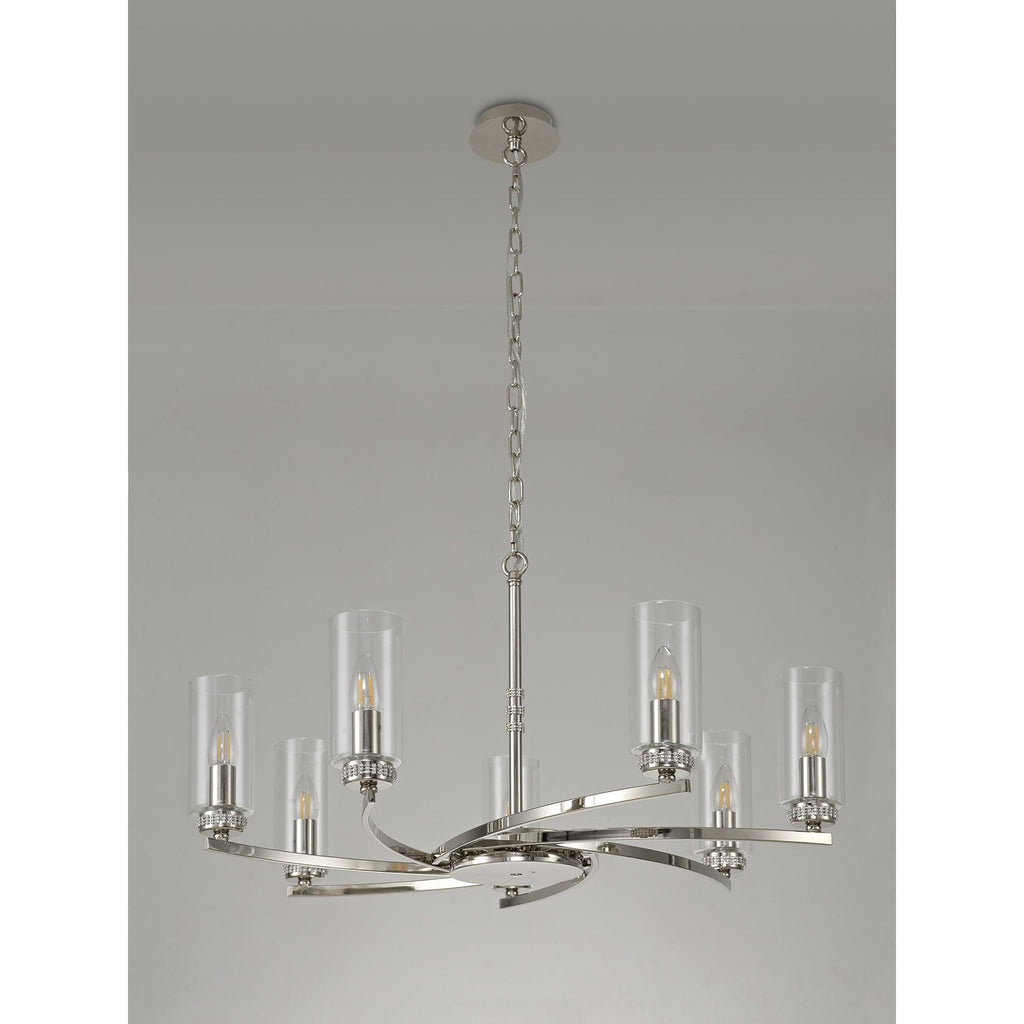 NL83749 Darling 7 Light Pendant/Semi Ceiling Polished Nickel