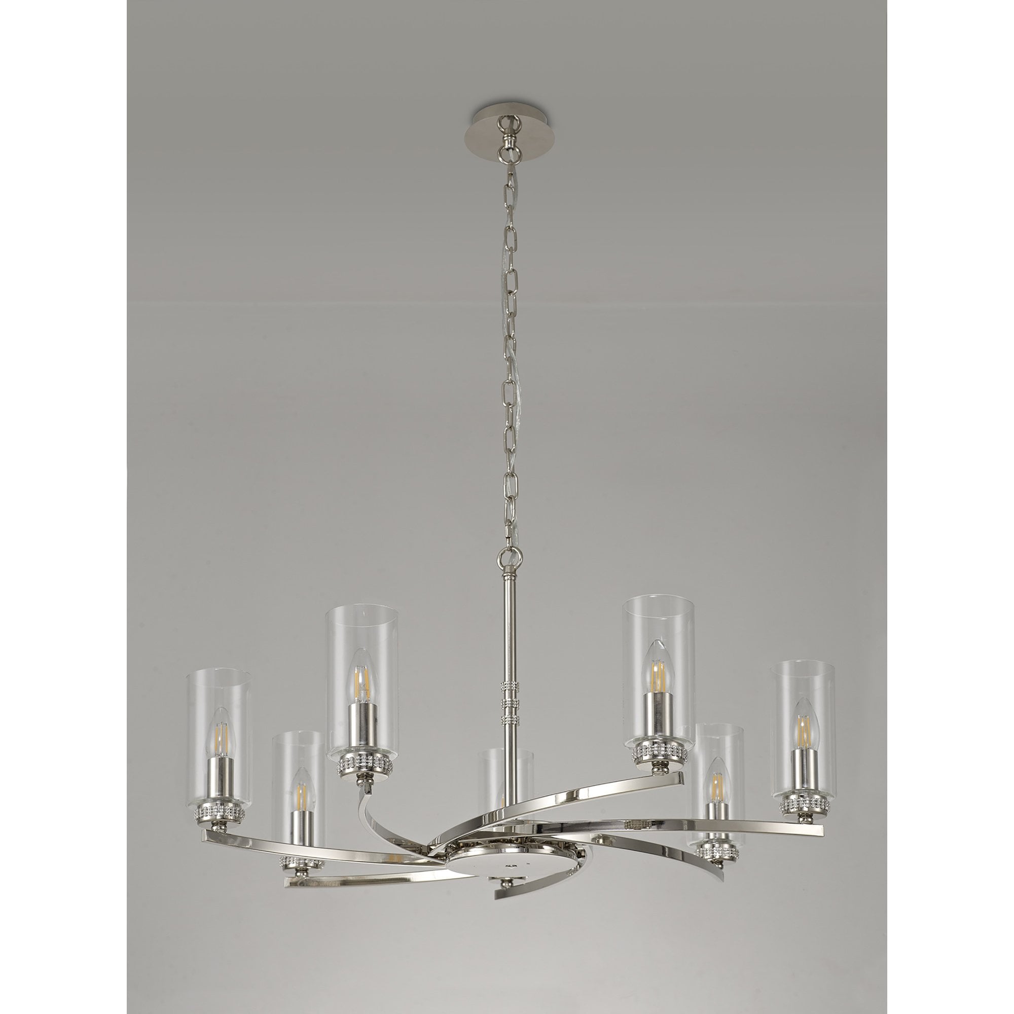 NL83749 Darling 7 Light Pendant/Semi Ceiling Polished Nickel