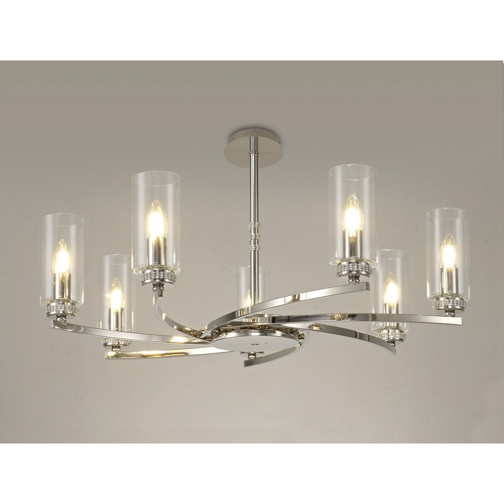 NL83749 Darling 7 Light Pendant/Semi Ceiling Polished Nickel
