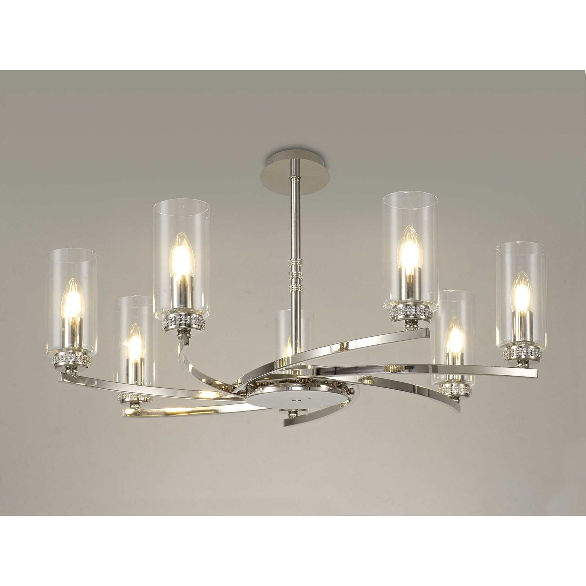 NL83749 Darling 7 Light Pendant/Semi Ceiling Polished Nickel