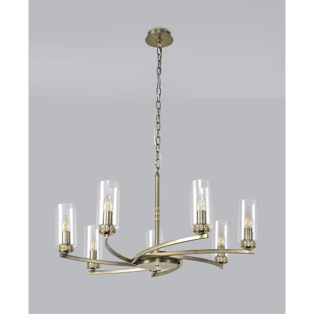 NL83769 Darling 7 Light Pendant/Semi Ceiling Antique Brass