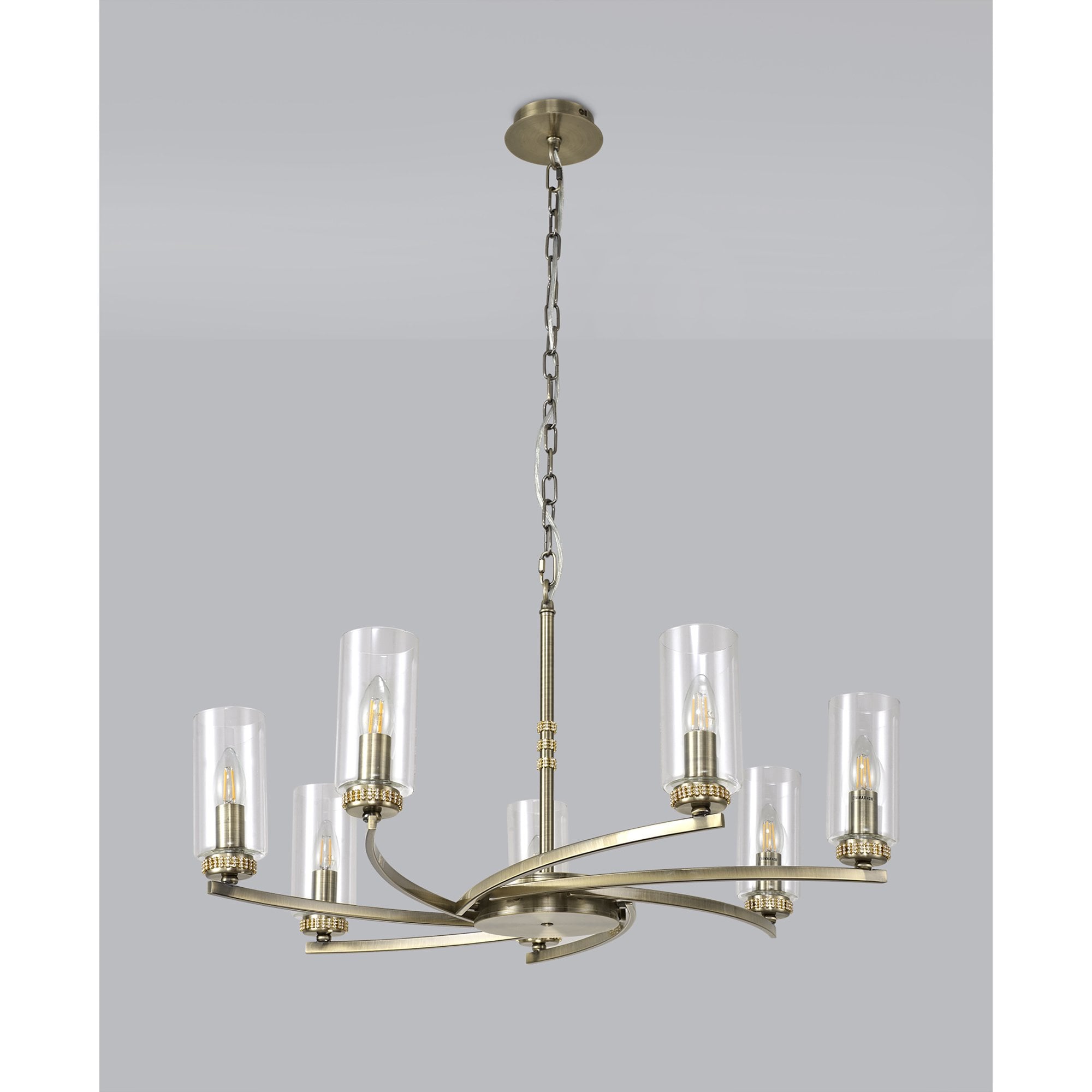 NL83769 Darling 7 Light Pendant/Semi Ceiling Antique Brass