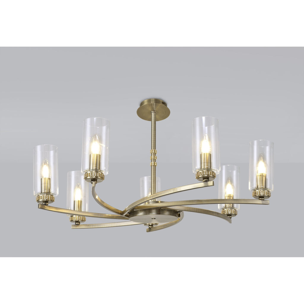 NL83769 Darling 7 Light Pendant/Semi Ceiling Antique Brass