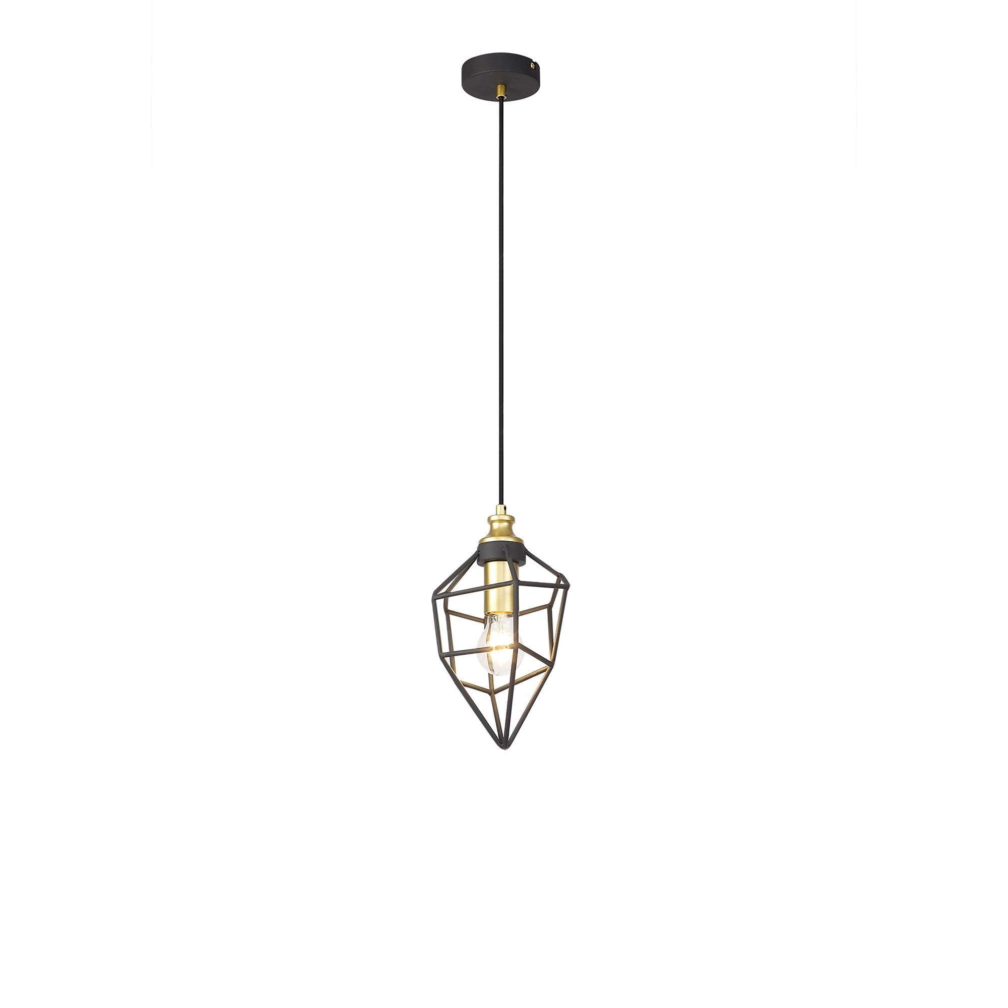 NL71279 Davie Small Pendant Painted Gold & Sand Black