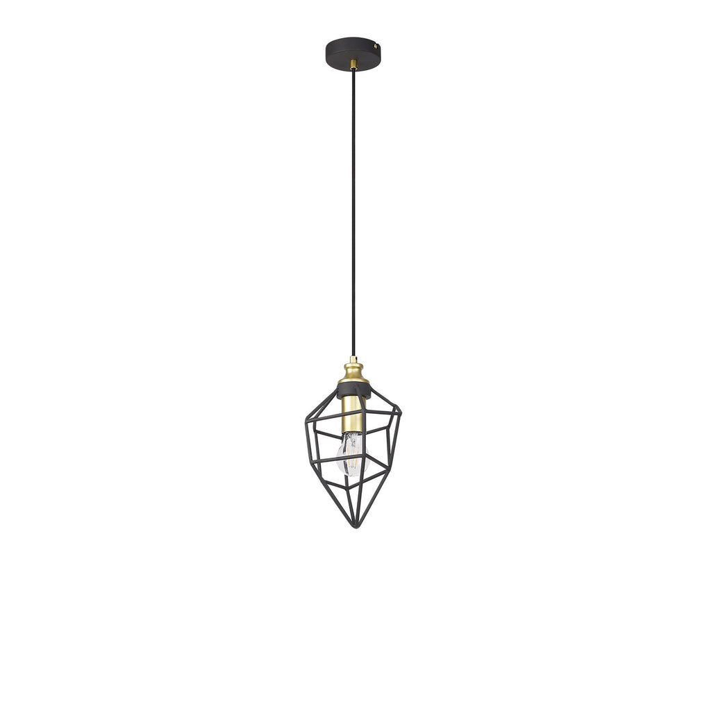 NL71279 Davie Small Pendant Painted Gold & Sand Black