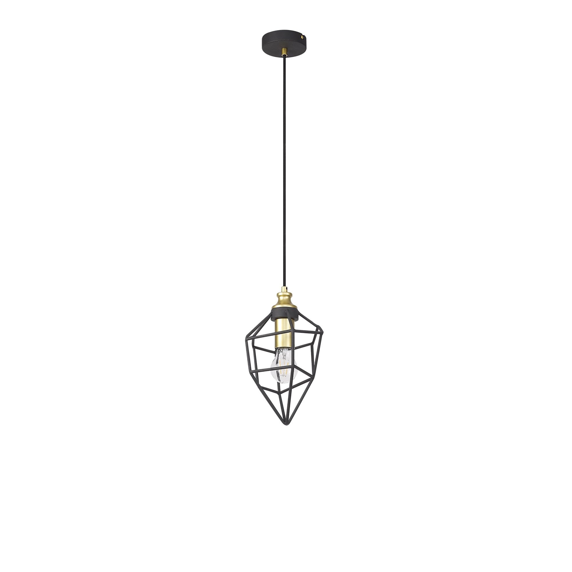 NL71279 Davie Small Pendant Painted Gold & Sand Black