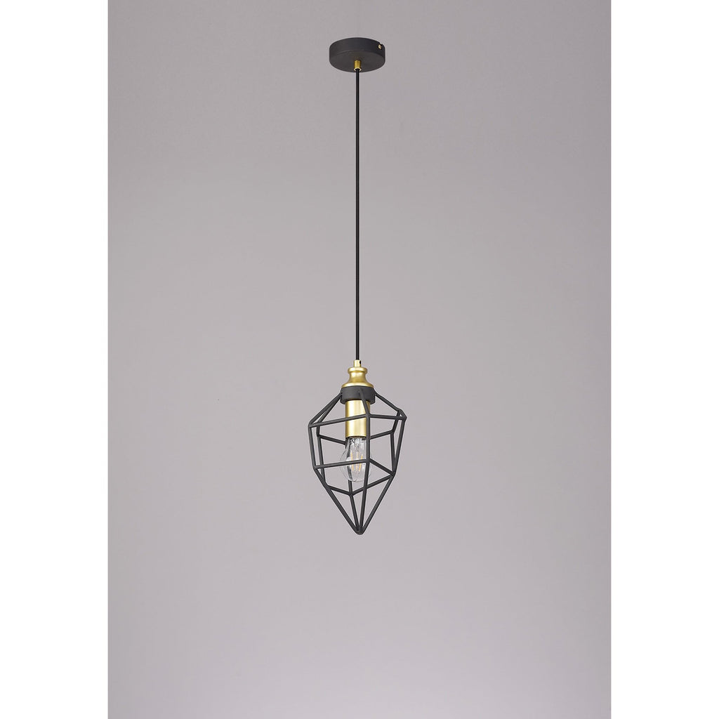 NL71279 Davie Small Pendant Painted Gold & Sand Black