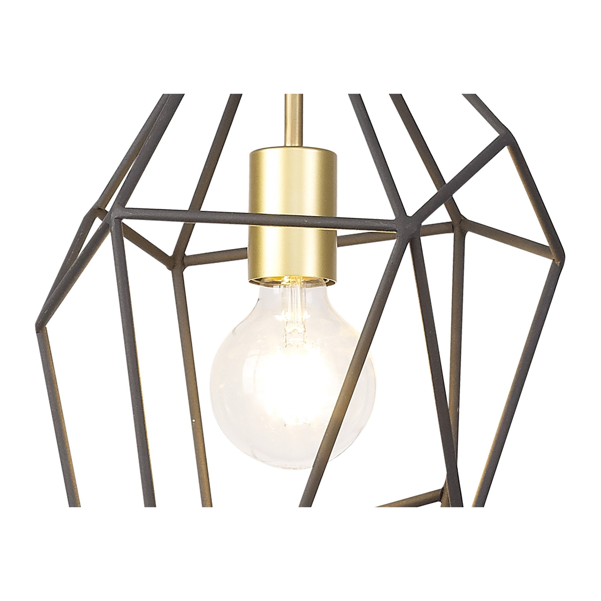NL71299 Davie Large Pendant Painted Gold & Sand Black