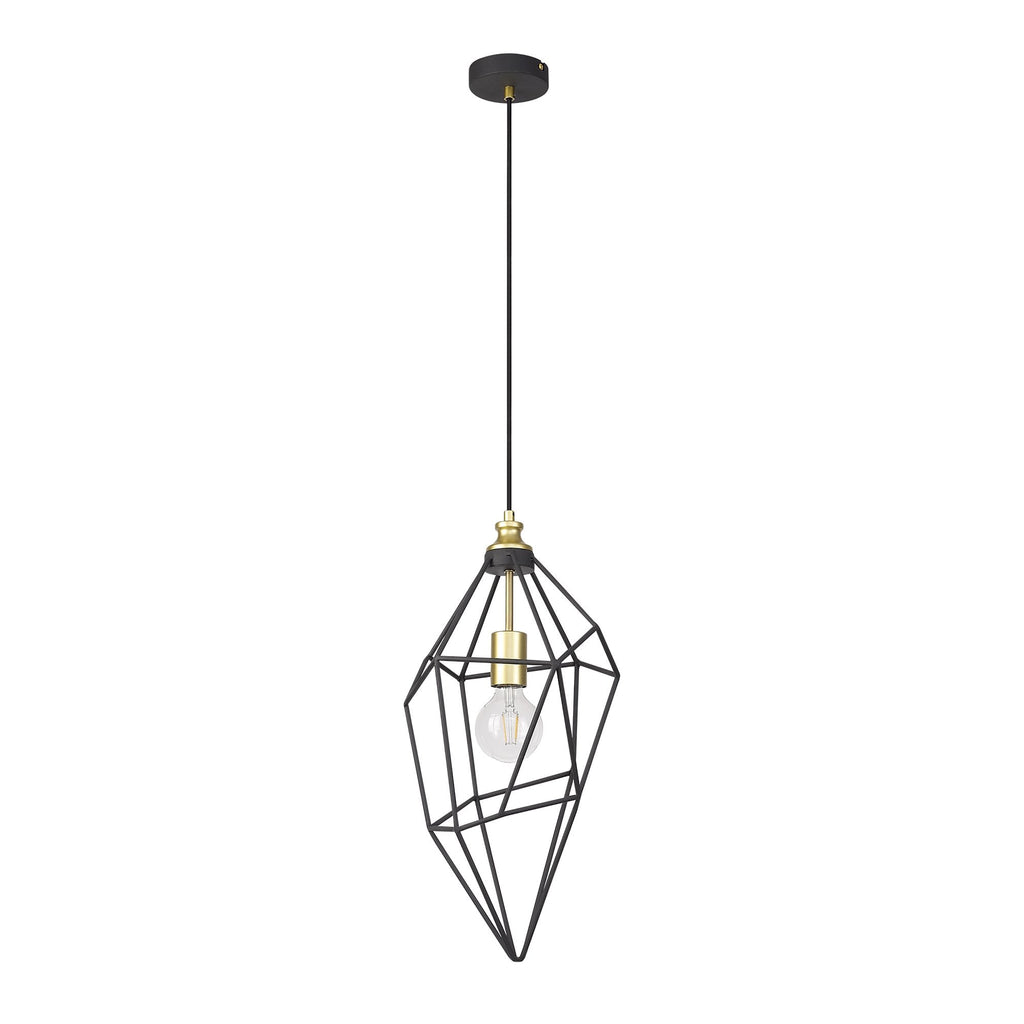 NL71299 Davie Large Pendant Painted Gold & Sand Black
