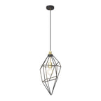 NL71299 Davie Large Pendant Painted Gold & Sand Black