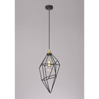 NL71299 Davie Large Pendant Painted Gold & Sand Black