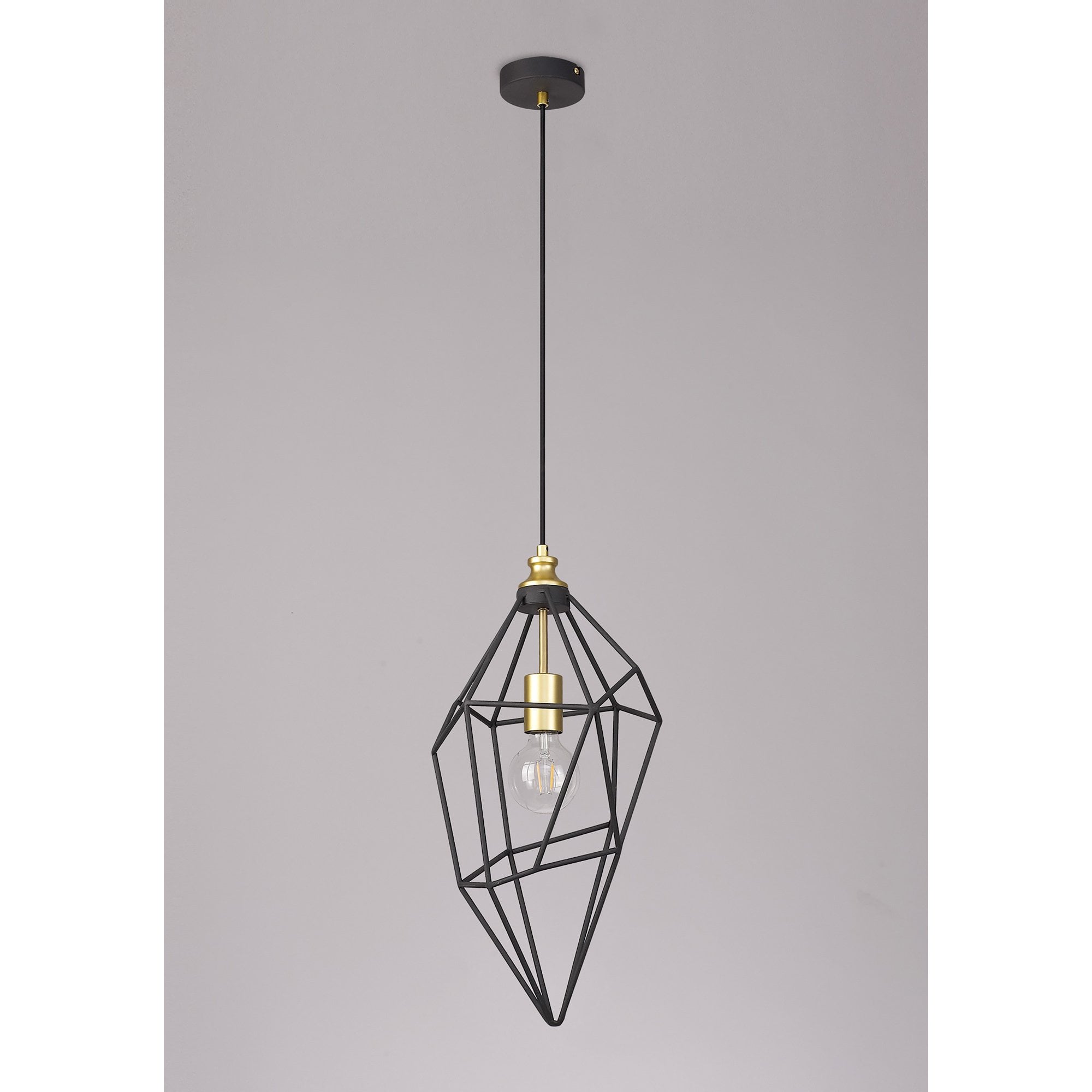 NL71299 Davie Large Pendant Painted Gold & Sand Black