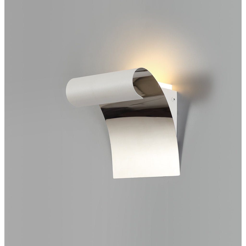 NL73739 Dupe Wall Lamp LED Sand White/Polished Chrome