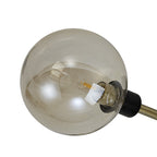 NL77319 Dublin Flush Ceiling 9 Light Matt Black/Antique Brass/Cognac Glass