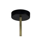 NL77329 Dublin Fixed Pendant 12 Light Matt Black/Antique Brass/Cognac Glass