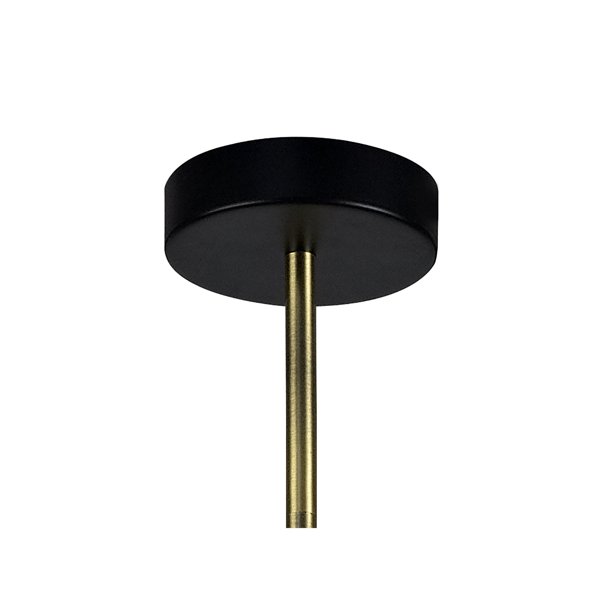 NL77329 Dublin Fixed Pendant 12 Light Matt Black/Antique Brass/Cognac Glass