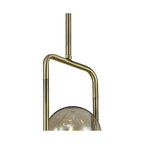 NL77329 Dublin Fixed Pendant 12 Light Matt Black/Antique Brass/Cognac Glass